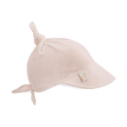 Sepcuta de soare 6 luni - 6 ani reglabila din in si vascoza cu cozoroc pentru protectie, sepia rose
