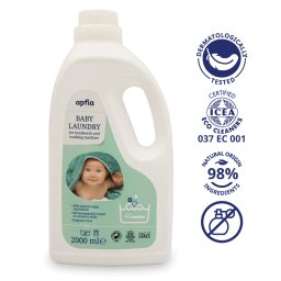 Detergent de rufe lichid eco, pentru bebelusi, natural, sensitive, fara parfum, 40 spalari, 2l, apfia care