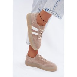 Adidași cu platformă Boto Coralia de piele intoarsa bej
