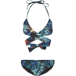 Urban Classics Costum de baie două piese albastru / verde petrol / verde pastel / portocaliu închis / negru