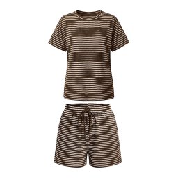 Imily Bela Costum cu pantaloni ciocolatiu / alb