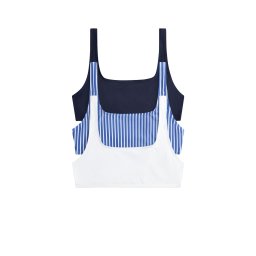 The Set Sutien costum de baie albastru / bleumarin / alb