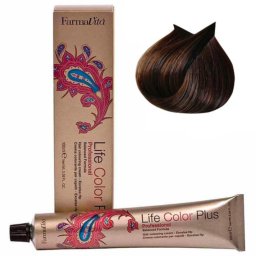 Vopsea de păr permanentă Farmavita Life Color Plus 4.52 Maro Arămiu de Intensitate Medie, cu Reflexe Gri, 100 ml