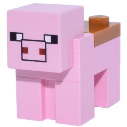 Lego Minecraft minepig09 - Minecraft Pig with Saddle