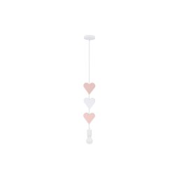 Lustră pentru copii cu cablu HEART 1xE27/20W/230V roz/alb
