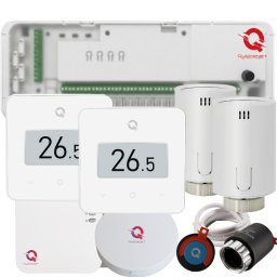 Automatizare mixtă încălzire în pardoseală și radiatoare pentru apartament, Kit 2 zone wireless Q30, Alb