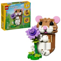 LEGO Creator 3 in 1 Hamster adorabil cu floare, 166 piese, 7+ ani