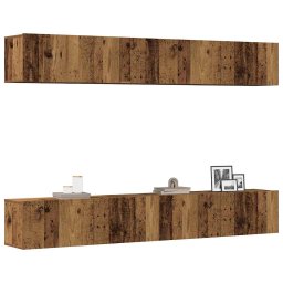 Set mobilier TV de perete cu 4 piese, lemn vechi, 100x30x30 cm GartenMobel Dekor