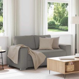 Canapea extensibila gri deschis 160x77x82 cm, material catifea reiata GartenMobel Dekor