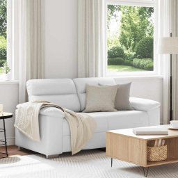 Canapea cu 2 locuri, alba, 160x81x84 cm, piele ecologica GartenMobel Dekor