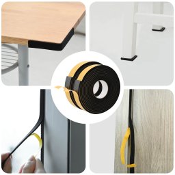 Banda din spuma autoadeziva 2 pcs Negru 30mm x 5m Spuma CR GartenMobel Dekor