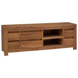 Comoda TV 110 x 30 x 40 cm natural Lemn solid de tec GartenMobel Dekor