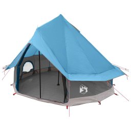Cort Tipi cu acoperis albastru 250 x 250 cm Poliester si otel GartenMobel Dekor