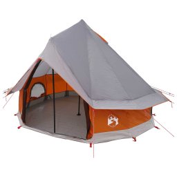 Cort Tipi Gri si Portocalie 250 x 250 cm Poliester si otel GartenMobel Dekor