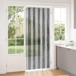 Perdea pentru insecte din chenille Gri si negru 90 x 220 cm GartenMobel Dekor
