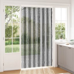 Perdea pentru insecte din chenille Gri si negru 118 x 220 cm GartenMobel Dekor