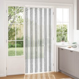 Perdea pentru insecte din chenille Gri si alb 100 x 220 cm GartenMobel Dekor