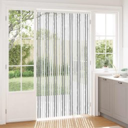 Perdea pentru insecte din chenille Gri si alb 118 x 220 cm GartenMobel Dekor