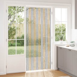 Perdea pentru insecte din chenille Gri si Bej 90 x 220 cm GartenMobel Dekor