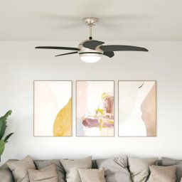 Ventilator de tavan cu lumina si telecomanda Ø 110 cm Negru GartenMobel Dekor