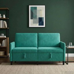 Sofa cu Spatiu de Depozitare Turcoaz 152 x 78 x 87 cm Poliester GartenMobel Dekor