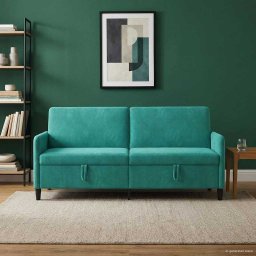 Sofa cu Spatiu de Depozitare Turcoaz 192 x 78 x 87 cm Poliester GartenMobel Dekor