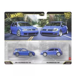 Hot Wheels: 2004 Volkswagen Golf R32 și Volkswagen Golf MK7 mașinuțe deluxe - set de 2 bucăți