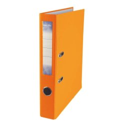 Biblioraft plastifiat STRIGO B50 PP, 50mm, portocaliu