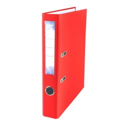 Biblioraft plastifiat STRIGO B50 PP, 50mm, rosu