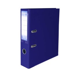 Biblioraft plastifiat STRIGO B100 PP, 75mm, bleumarin