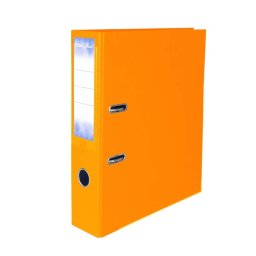 Biblioraft plastifiat STRIGO B100 PP, 75mm, portocaliu