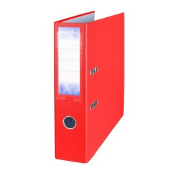 Biblioraft plastifiat STRIGO B100 PP, 75mm, rosu