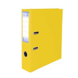 Biblioraft plastifiat STRIGO B100 PP, 75mm, galben