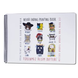 Album de colorat reutilizabil FUNNY MAT -1 PISICI, 25x35 cm, set markere inclus, SFU3012