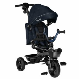 Tricicleta copii, lionelo, kori, cu suport de picioare, control al directiei, scaun reversibil, rotire 360 grade, pliabila, conform cu standardul european de securitate en71, blue navy