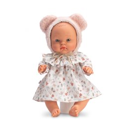 Bebelus alex cu rochita si caciulita cu urechi 36cm