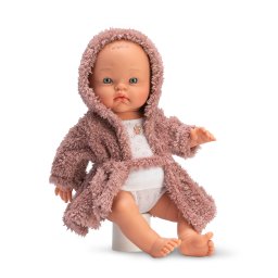 Bebelus alex cu halat roz 36cm