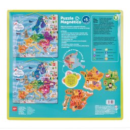 Joc magnetic cu harta europei, apli, 45 piese, 5 ani+