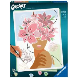 Ravensburger - creart pictura pe numere pentru adulti minte plina de flori