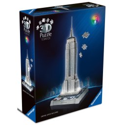 Ravensburger - puzzle 3d iconic empire state building cu led 216 piese model de colectie in miniatura