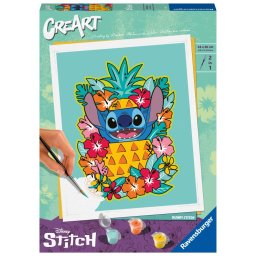 Ravensburger - creart pictura pe numere pentru adulti disney stitch floral