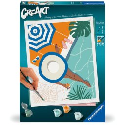 Ravensburger - creart pictura pe numere pentru adulti momente de relaxare la piscina