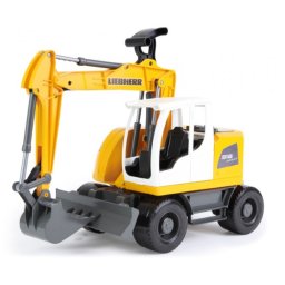 Excavator plastic Bagr Liebherr A918 Litronic Worxx cupa functionala 48 cm pentru copii