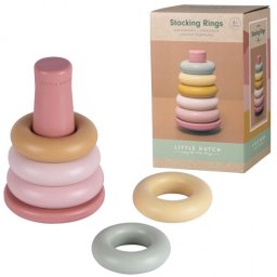 Set 5 inele de stivuire roz Little Dutch
