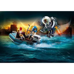 Playmobil - barca politiei si hot cu barca rapida