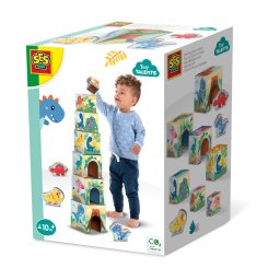 Jucarie de stivuit - turn cu figurine dinozauri