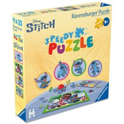 Ravensburger - puzzle interactiv cu buton sonor pentru testarea rapiditatii disney stitch 4x35 piese