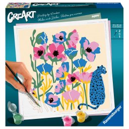 Ravensburger - creart pictura pe numere pentru adulti maci colorati