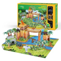 Cubic fun - national geographic set de joaca 3d aventura in jungla 65 piese