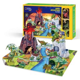 Cubic fun - national geographic set de joaca 3d muntele dinozaurilor 54 piese